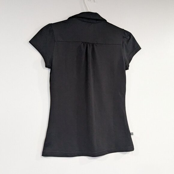 *3/$10* Black Mountain Half Button Polo Tee Black Size Small - Picture 3 of 5